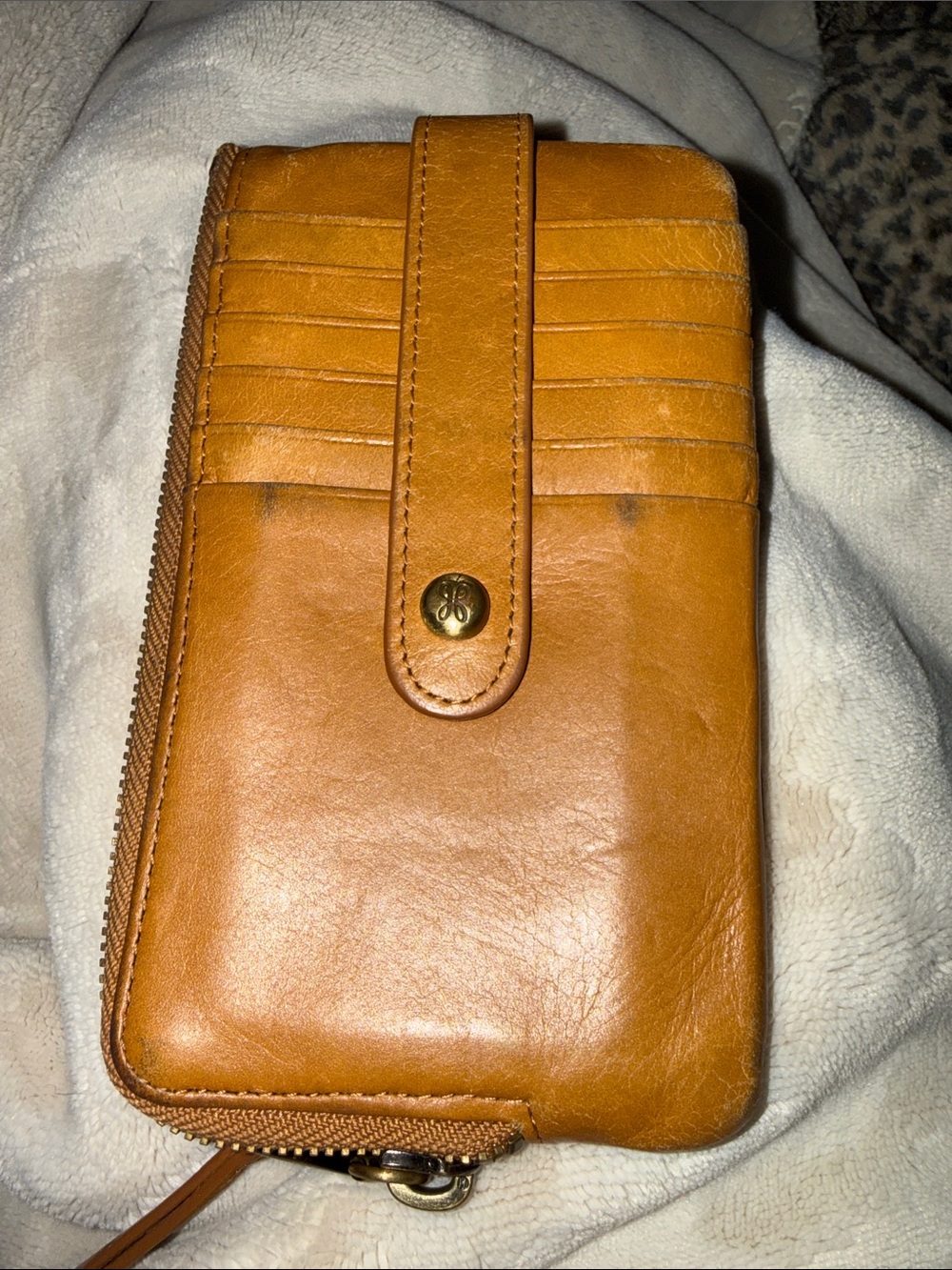 HOBO Caramel Brown Leather Card Wallet